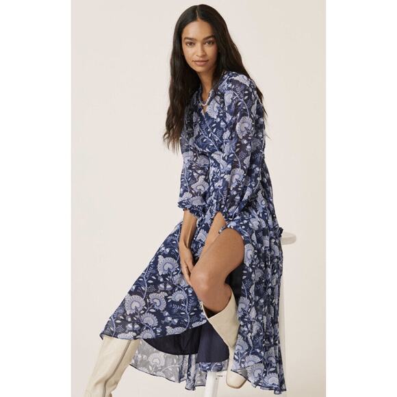 New Anthropologie Hutch Geo Wrap Maxi Dress - Picture 1 of 10